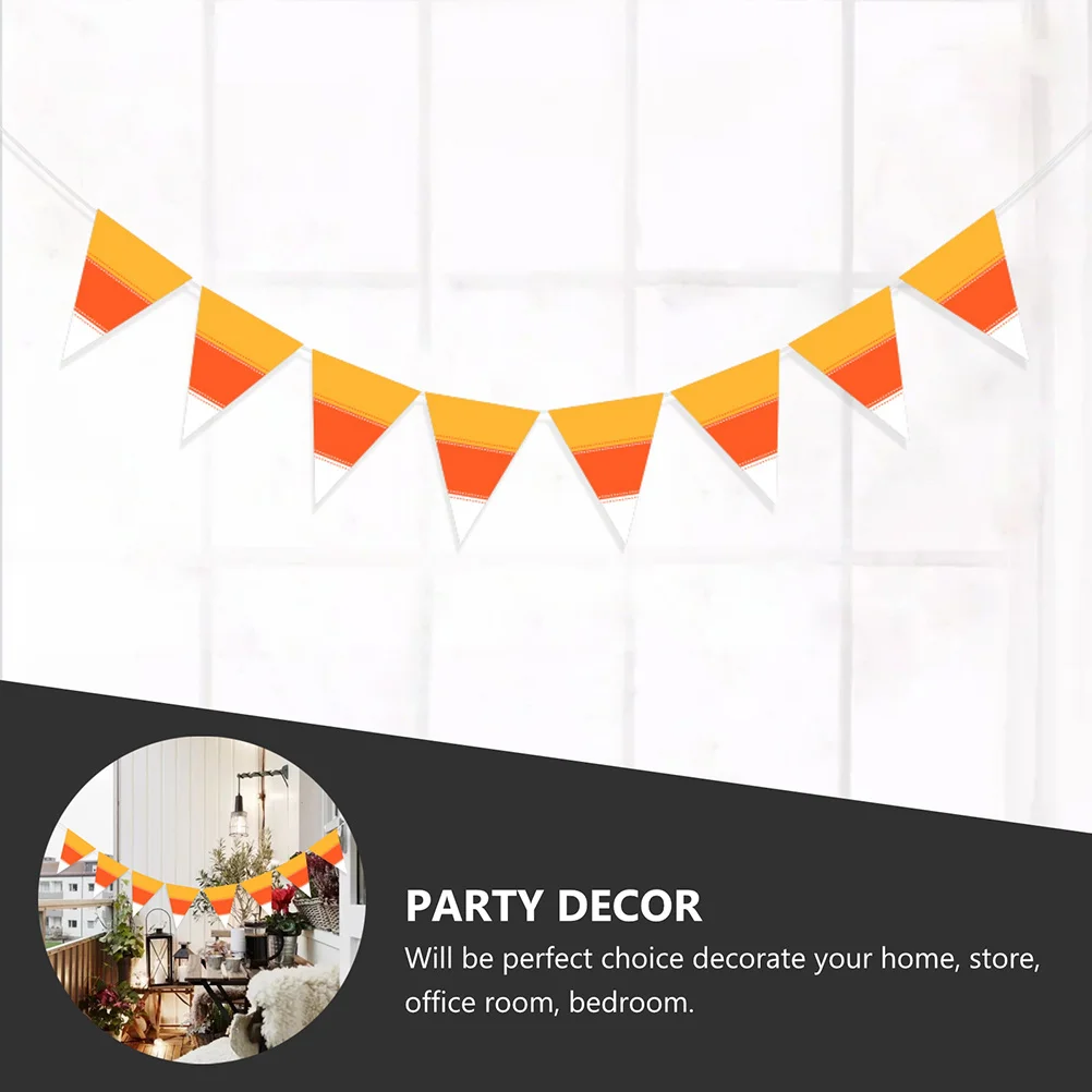 

1Pcs Fall Ornament Decorative Triangle Hanging Banner Assorted Banner Stylish Hanging Flag Decoration