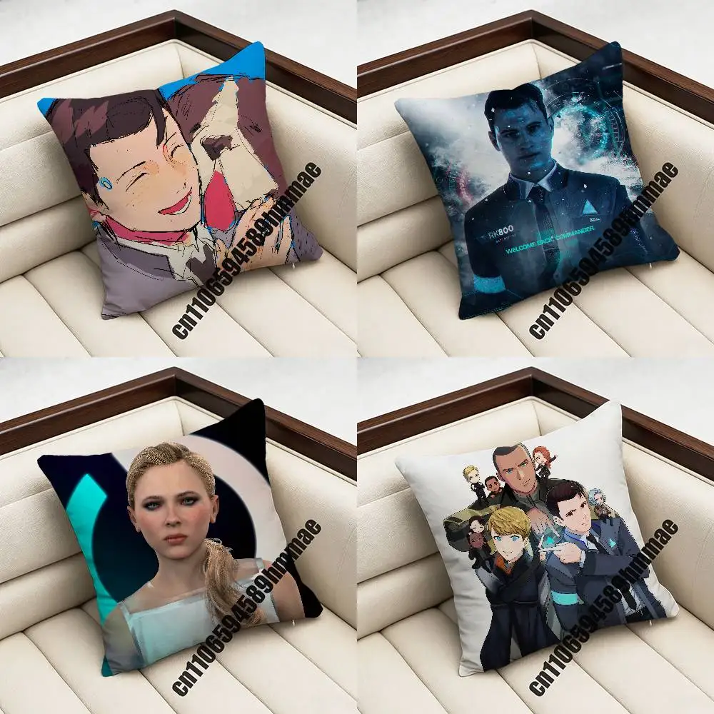 

For D-Detroit Become Human Throw Pillow Case Sham 30x30cm 45x45cm 50x50cm Square Office Cushion Cover
