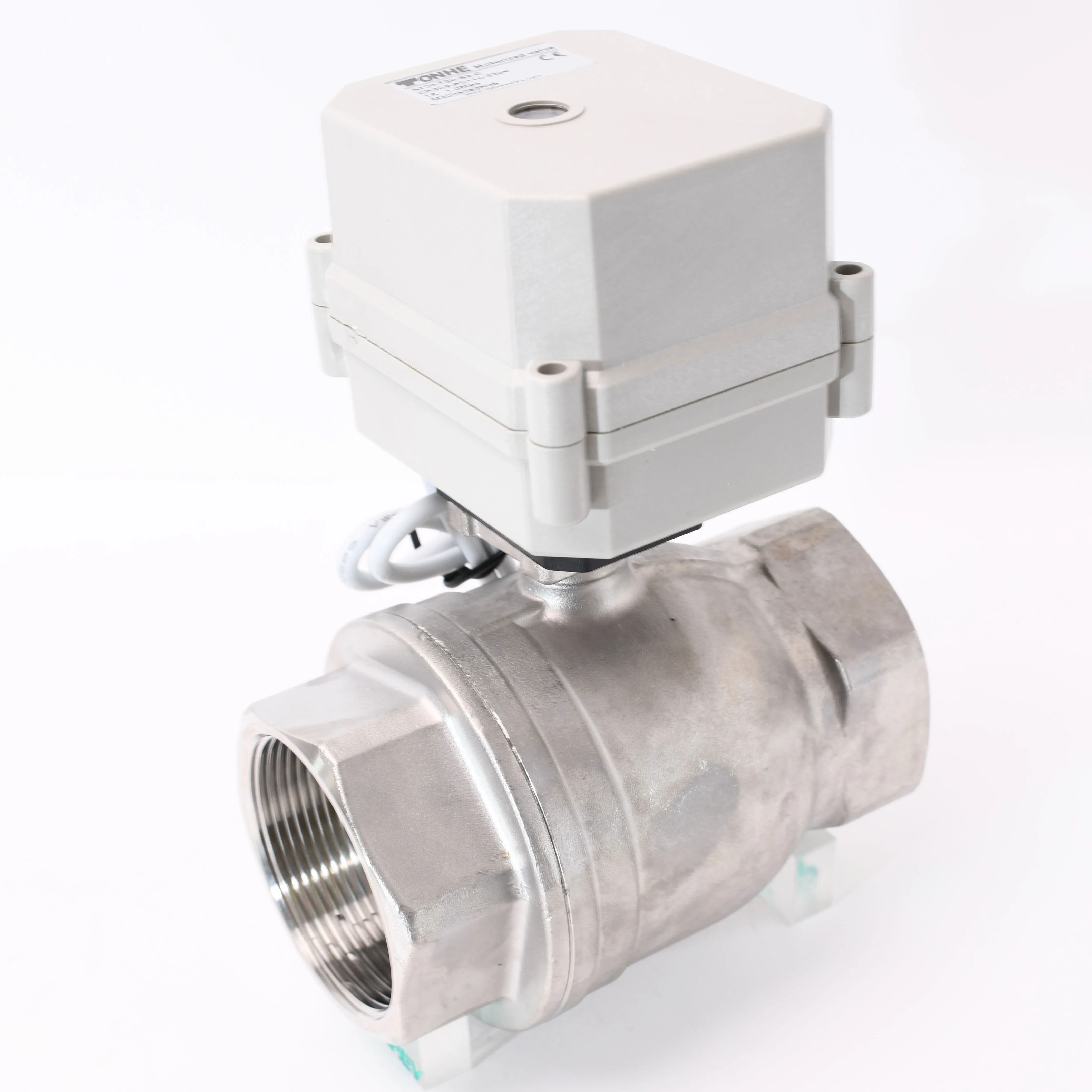 DN50 2 inch DC12/24V SS304 stainless steel electric actuator spring return motorized ball valve