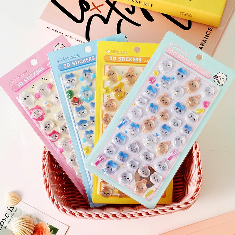 Chiikawa BONBON DROP - Adhesivos Decorativos 3D, Lindos y Resistentes al Agua, para Carcasas de Teléfono, Laptops, Botellas de Agua, Manualidades