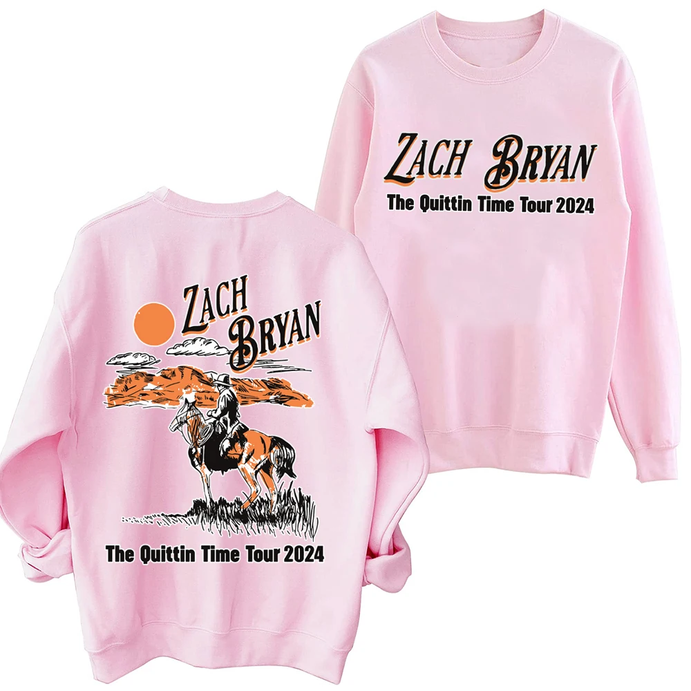 Sweat-shirt Zach Brsuperb The Quittin Time Tour pour Homme et Femme, Manches sulf, Col Rond, Respiré, Harajuku, 2024