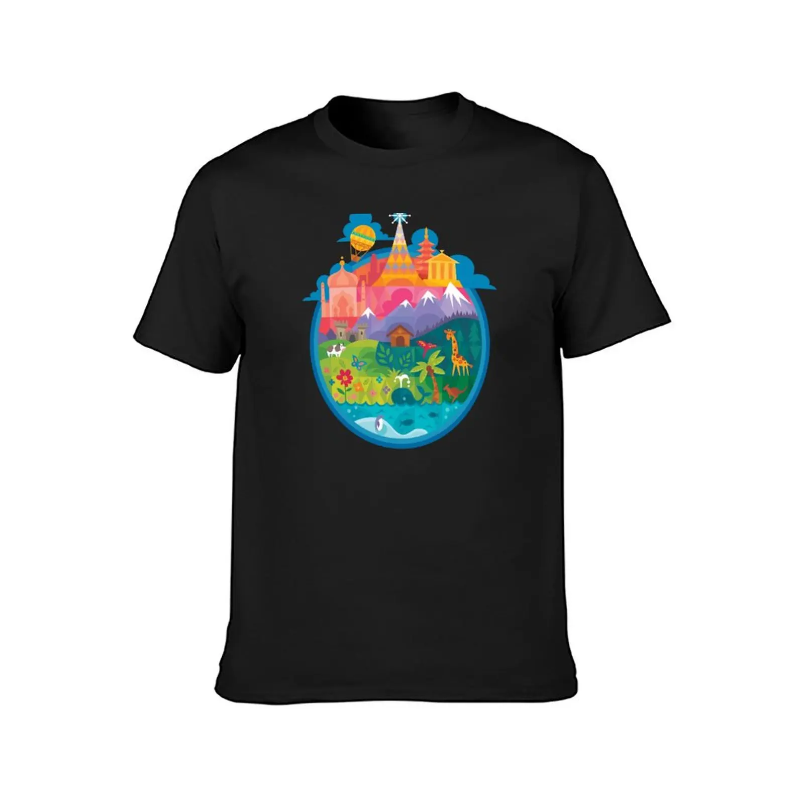 Small World T-Shirt vintage clothes anime clothes Men's clothing