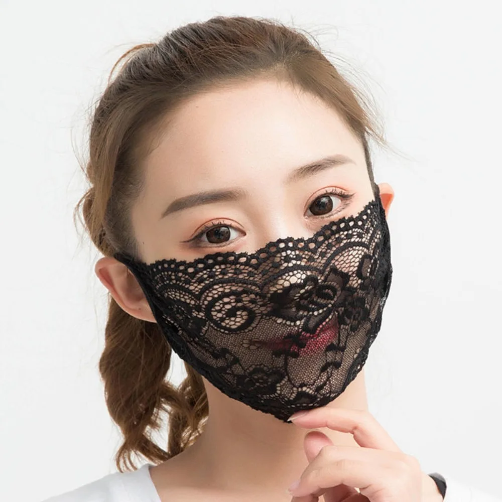 Comfortable Breathable Sunscreen Mask Texture Fine Exquisite Thorns Mesh Mask Lace Wearing Cool Feeling Mask