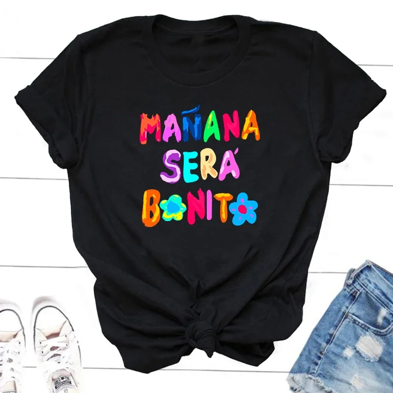 

Manana sera bonito bichota Karol G T shirt women cotton short sleeve print woman graphic t shirts o neck tee trendy clothing