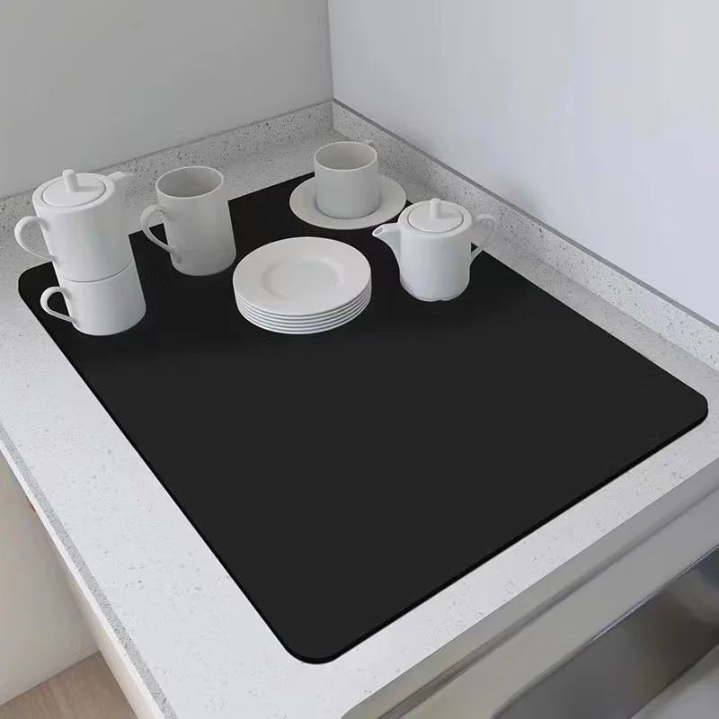 Diatomite Absorbent Mat 30×40cm Coffee Maker Counter Pad Non Slip Table Placemat Kitchen Drying Mat for Home Use