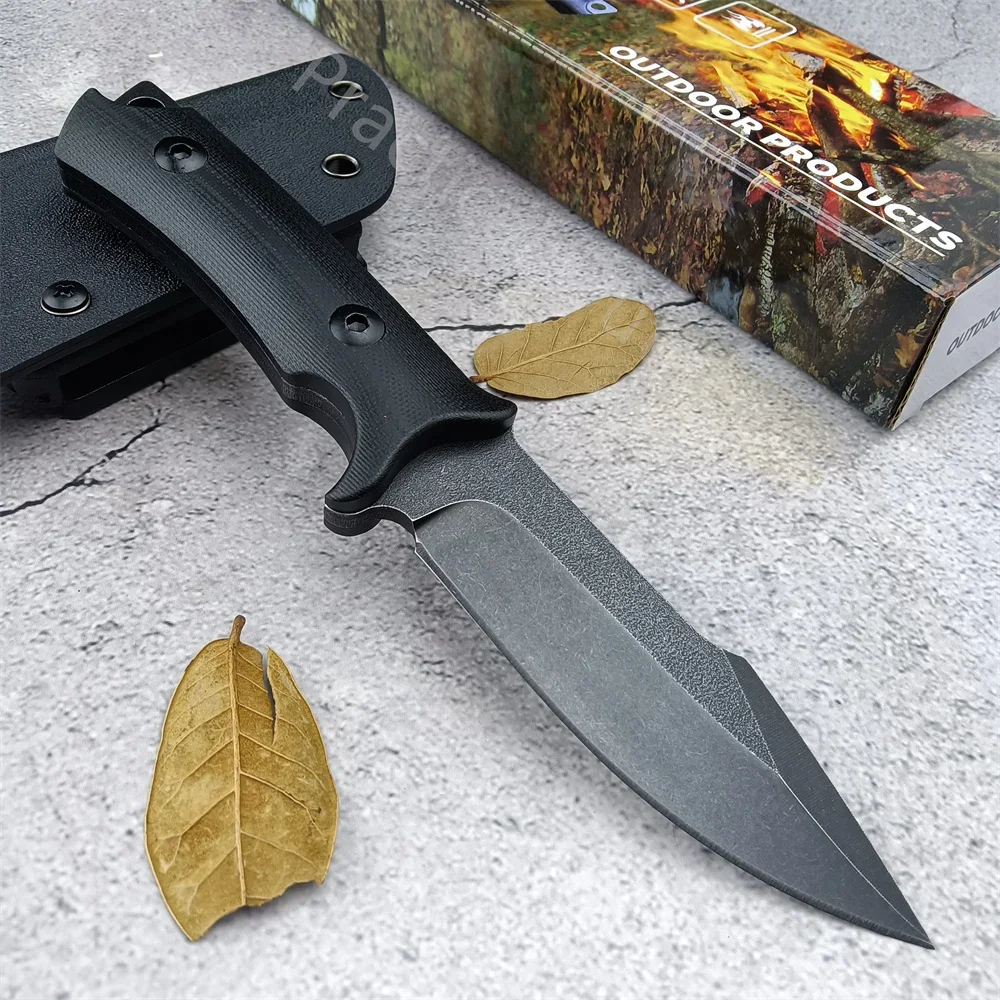 

Sharp Tactical Portable Fixed Knife 8CR13Mov Blade G10 Handle Camping Hunting Knives Outdoor Survival Tools with Kydex Sheath
