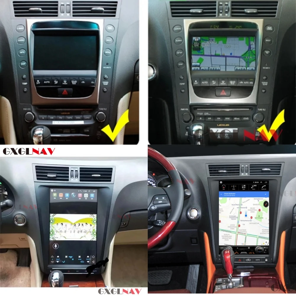 12.8 Inch Android 13 Car Radio Carplay For Lexus GS GS300 GS350 GS400 GS430 GS460 2005 2006 2007 2008 2009 2010 2011 Car GPS Nav