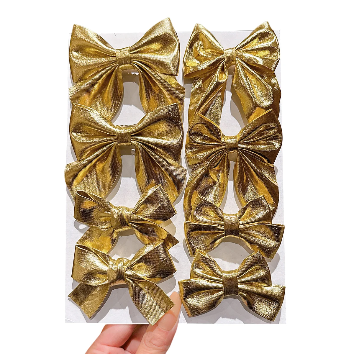 8 pinces à cheveux avec nœud doré et couvre-chef simples, adaptées à un usage quotidien