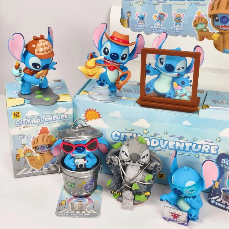 

Blind Box Disney Stitch City Adventure Series Mystery Box Cute Stitch 626 Doll Pvc Surprise Bag Desktop Decor Ornament Gift Toys