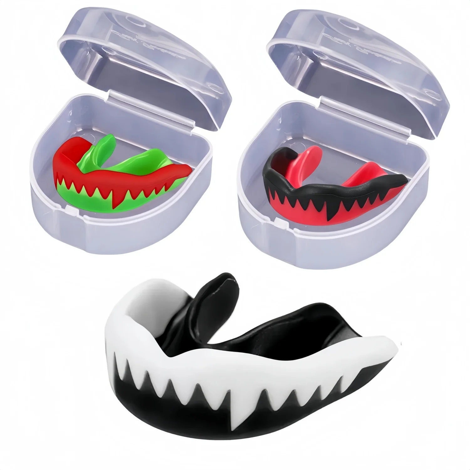 Sports Mouthguard, Dual Color Premium Mouth Guard with Case for Basketball, Lacrosse, Football, Martial Arts, Hockey, Wrestling