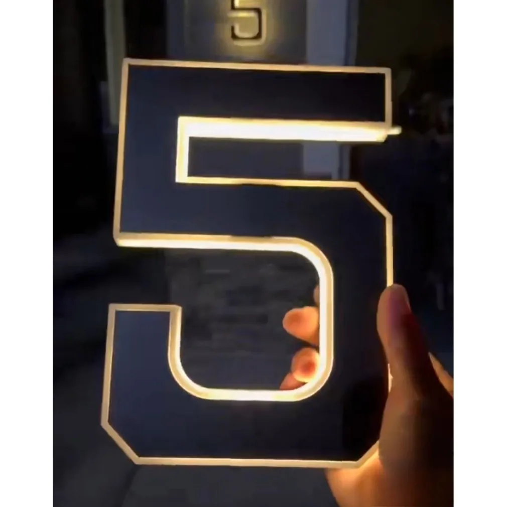 

Custom Solar Powered House Number Light Hot Selling ABC Letter Address Sign Waterproof Outdoor Door Plate for Home Garden Yard