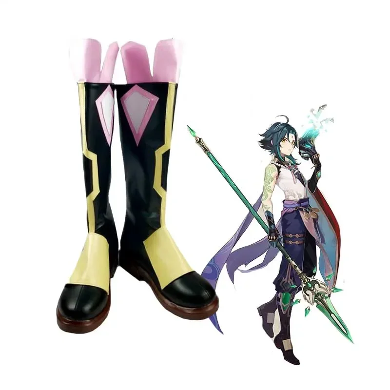 [Personalizza] Gioco Genshin Impact Xiao Stivali Scarpe Cosplay di Halloween 2021 Nuovi Stivali di Carnevale Cosplay Prop Custom Made