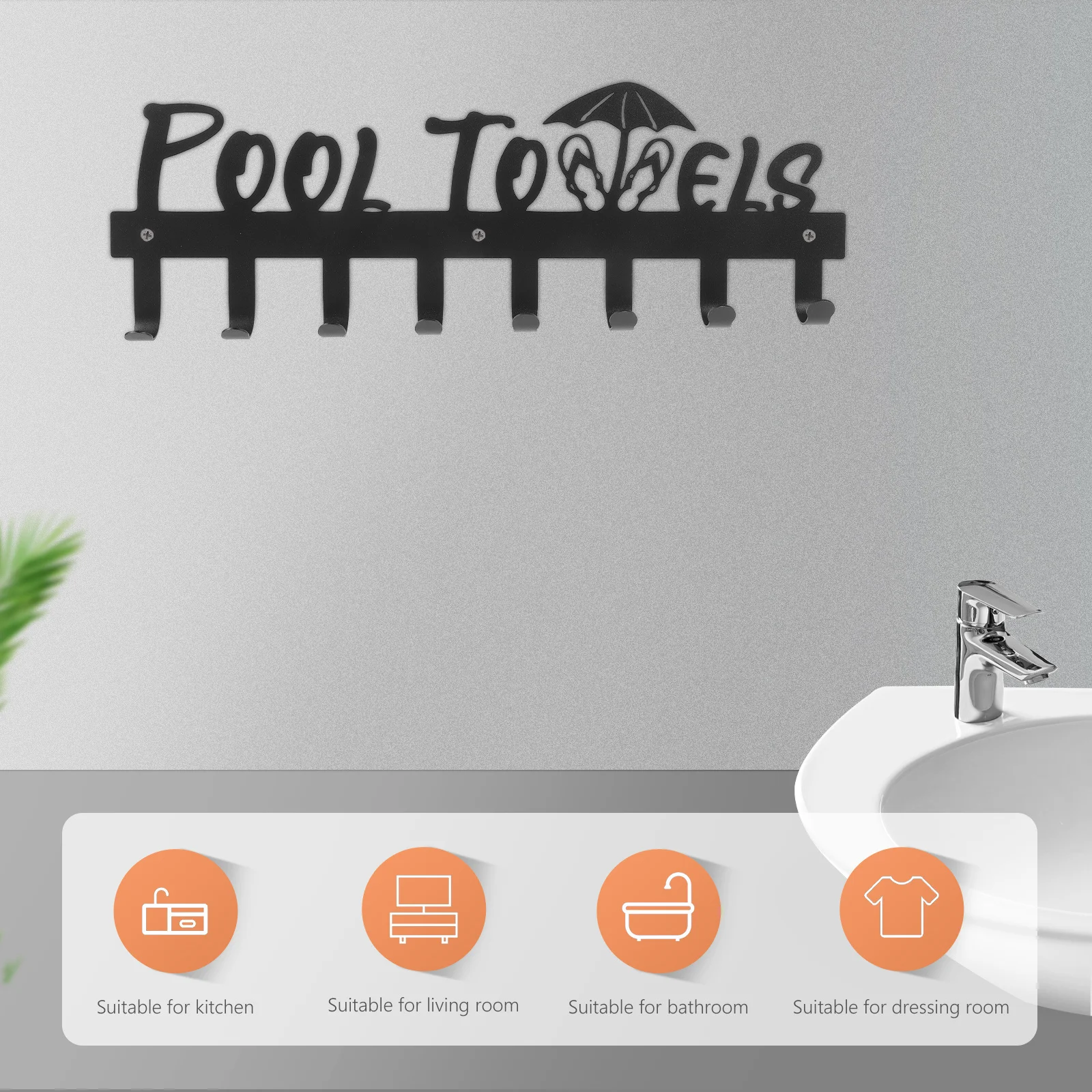 

Metal Towel Hook Rack Wall Mounted Towel Hat Robes Keys Organizer Wide Application Easy Install Rack Wall Modern Coat Hooks