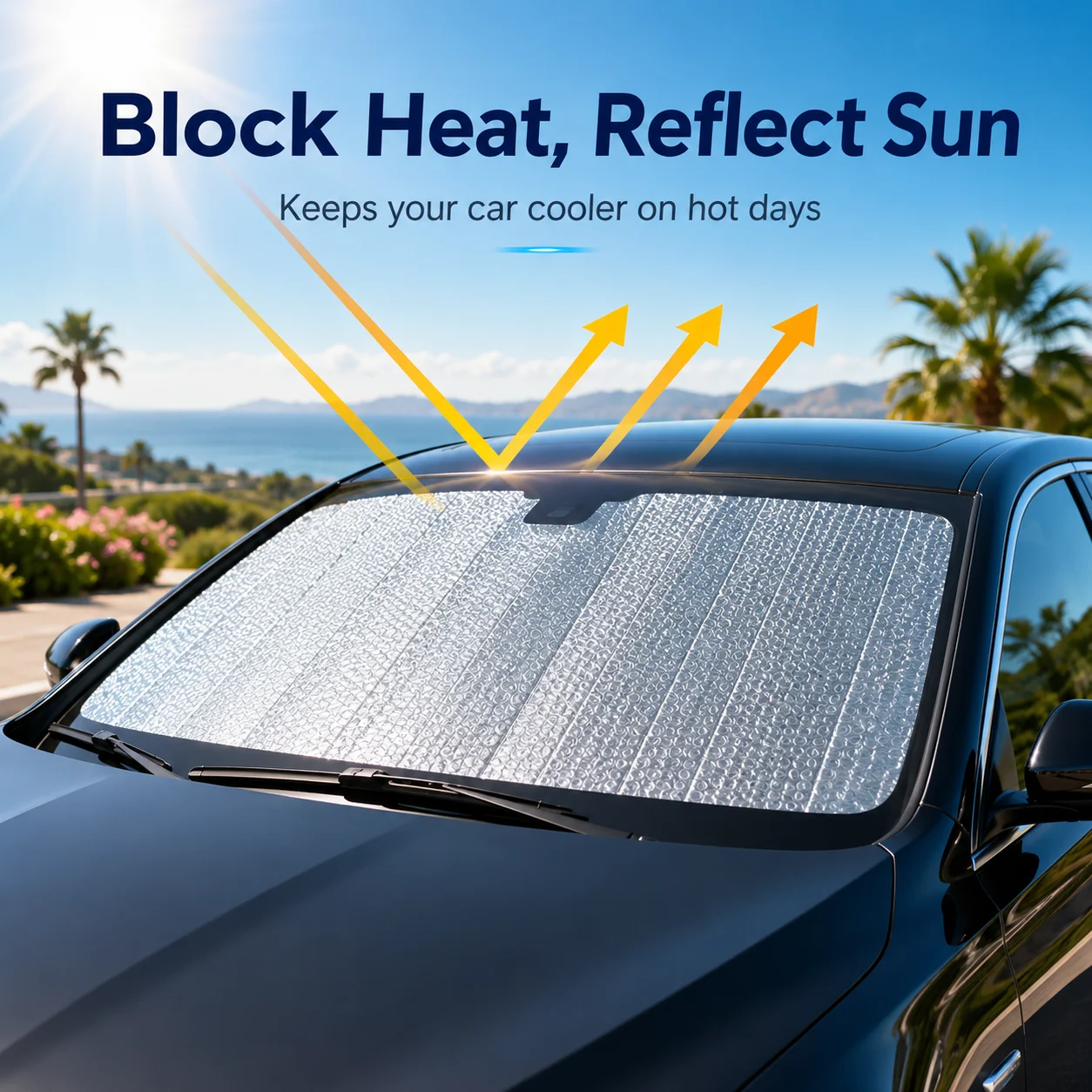 1pcs Car Windshield Sun Visor Laser Reflective Heat Blocking Sunshade UV Protection for SUV Truck