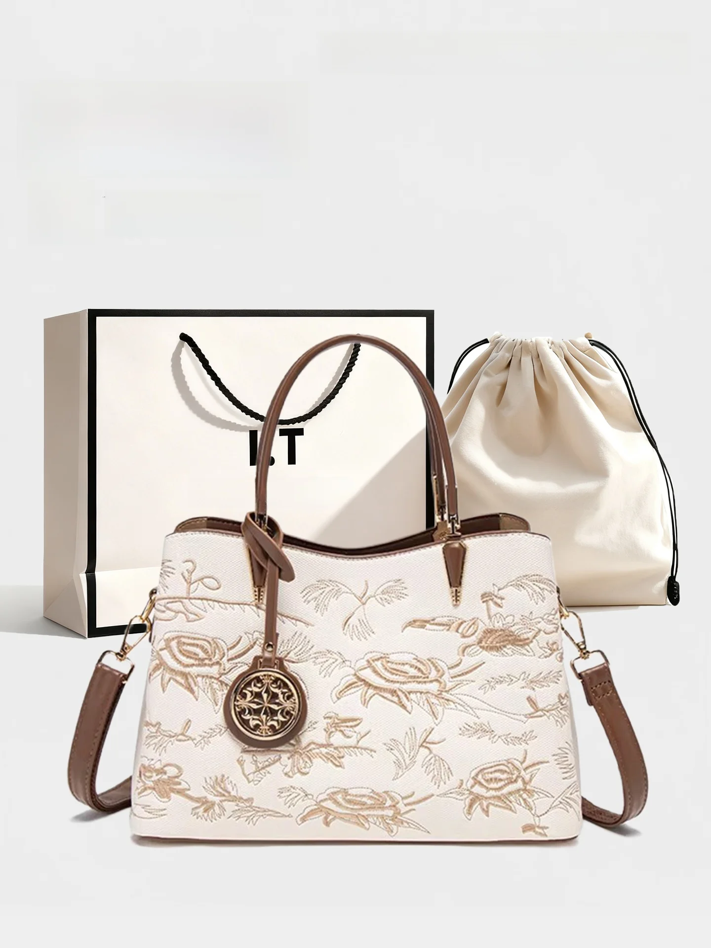 it-retro-brown-and-white-color-collision-floral-embroidery-handbag-lightweight-versatile-high-end-single-shoulder-crossbody-bag