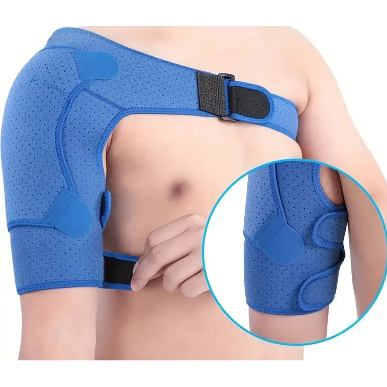 

1Piece Blue Shoulder Compression for Men and Women, Compression Sleeve for Torn Rotator Cuff, Adjustable Shoulders Support Brace