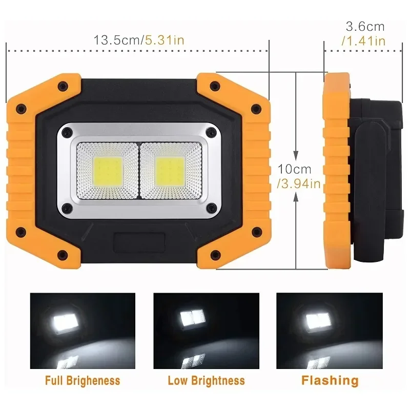 Multi-functional Portable USB Charging Floodlight LED Working Light Emergency Night Flashlight for Outdoor Camping Lamp