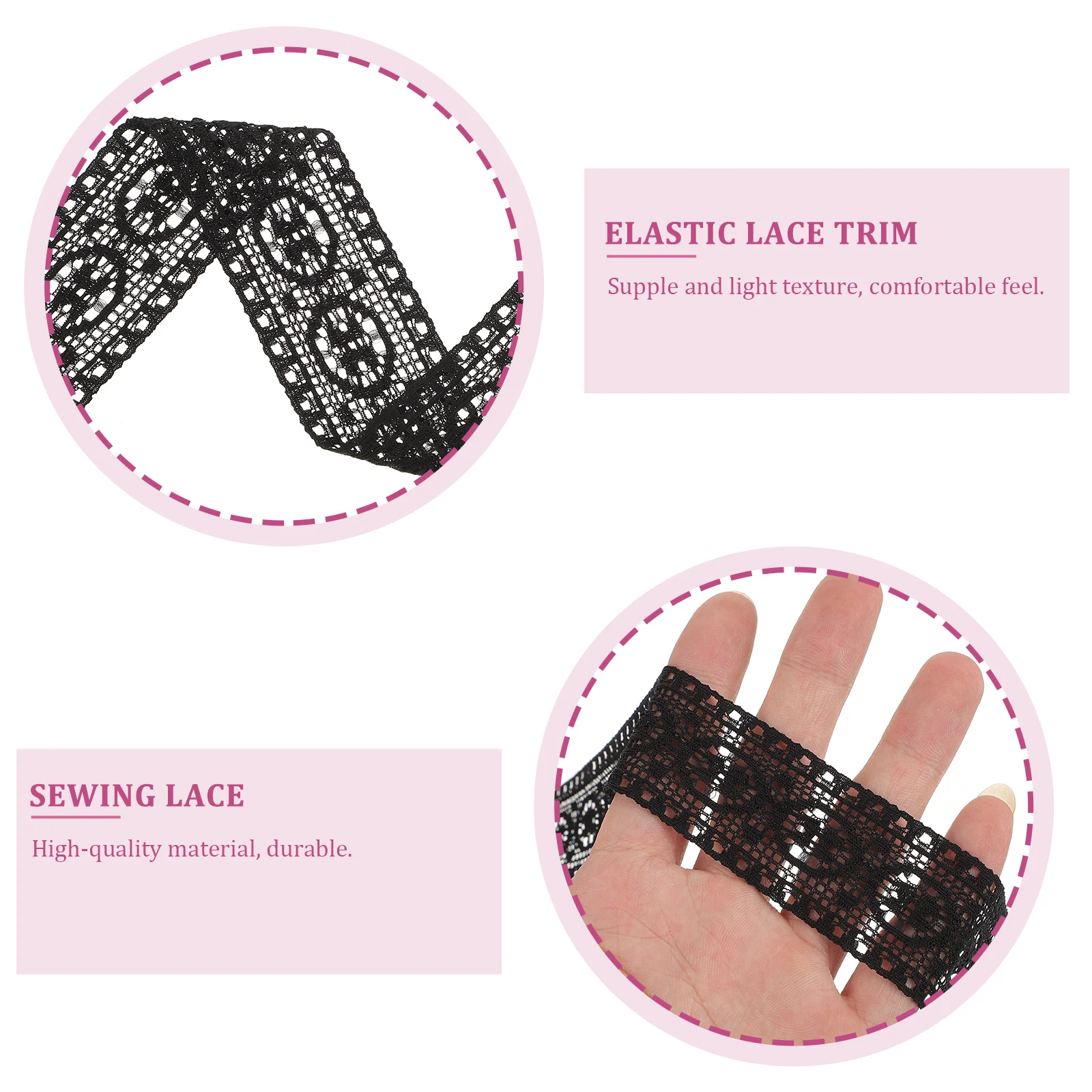 

Lace Fabric Ribbon Hollow Flower Trim Elastic Polyester DIY Decorative Strips Edging Sewing Craft Supplies Wedding Accessories