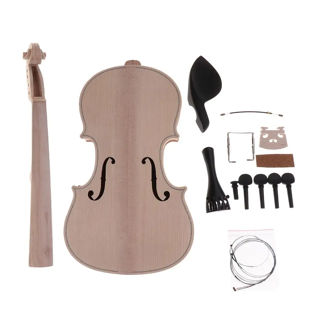 1 Set Spruce Wood Unfinished 4/4 Size Violin DIY s Fiddle Material Gift for