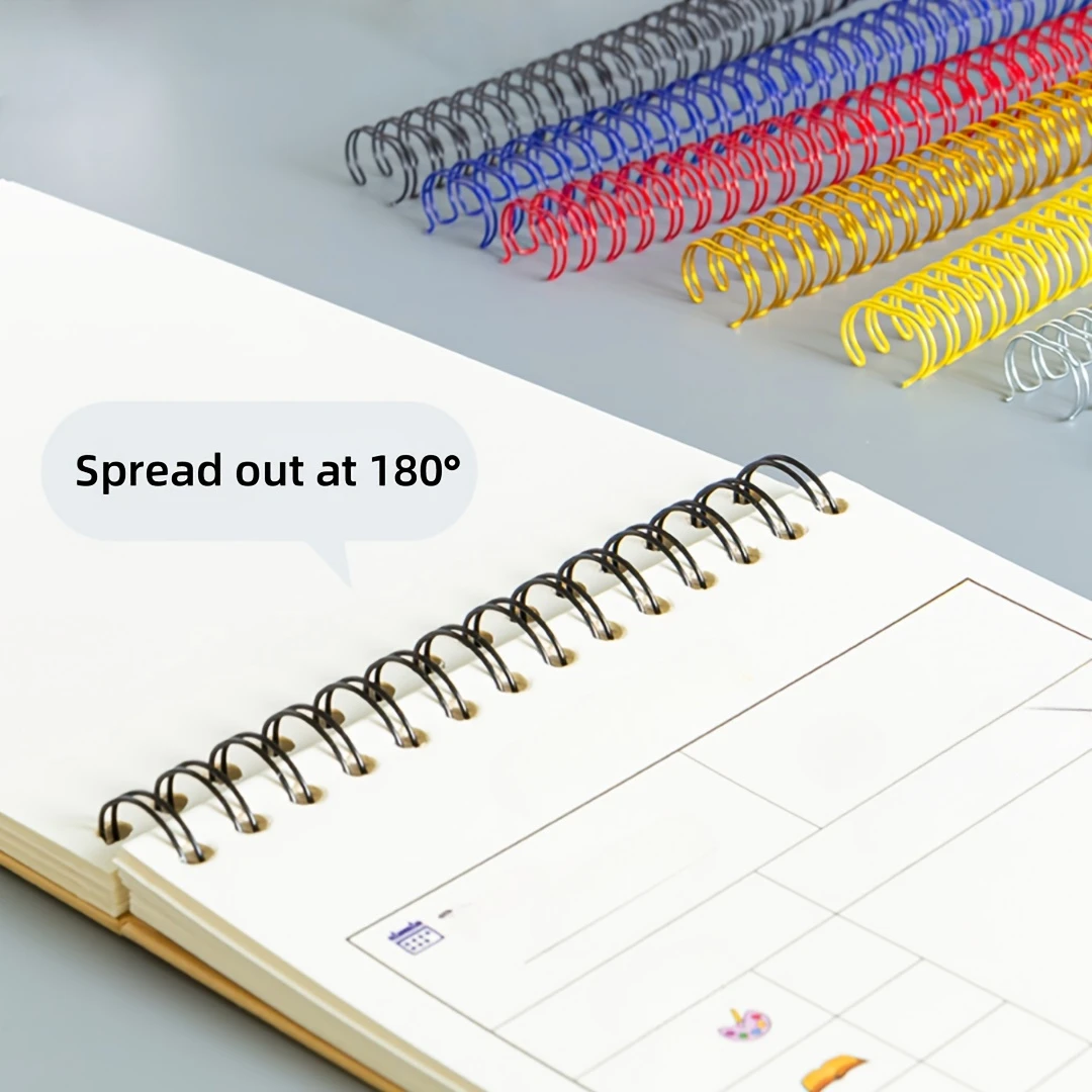 Picture 6: 20pcs Heavy-Duty Metal Spiral Binding Rings - A4/A5 Book Loose-Leaf Fasteners, Compatible with Ring Binders, Reports, Presentati
