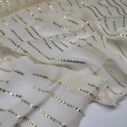 Silk Brocade Shimmer Metallic Jacquard Shiny Saree Scarf Fabric DIY Sewing Material