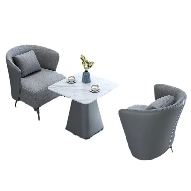 

Light luxury negotiation reception tables and chairs, hotel lobby rock slab sofa home living room sofa combination