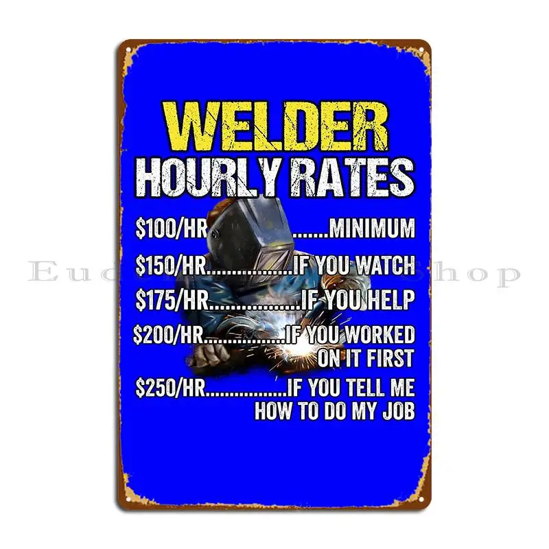 Welder Occupation Welder Hourly Rates Metal Sign Designer Cinema Wall Decor Wall Decor Cinema Tin Sign Poster