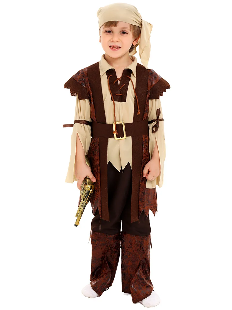 Kinder piraten kostüme für Film kapitän Jack Sparrow Cosplay Full Set Jungen Halloween Karneval Geburtstag Bühnen kostüm