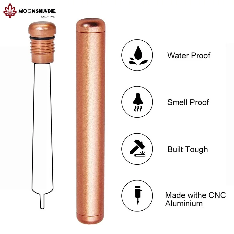 MOONSHADENew 110mm with sealed metal storage tube horn tube moisture-proof anti-fall sealing tube smoking accessories