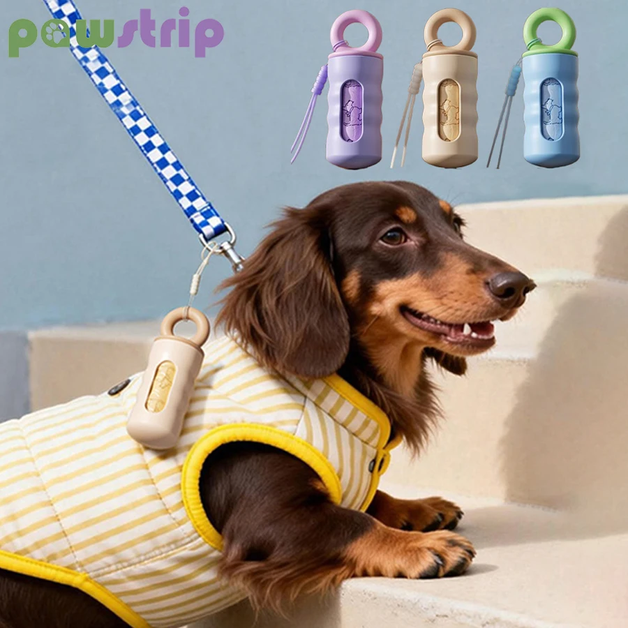 Dispensador Portátil de Sacos para Dejetos de Cães para Uso Externo, Elegante Dispensador de Sacos de Lixo para Cães e Gatos, Acessórios e Suprimentos de Limpeza para Animais de Estimação