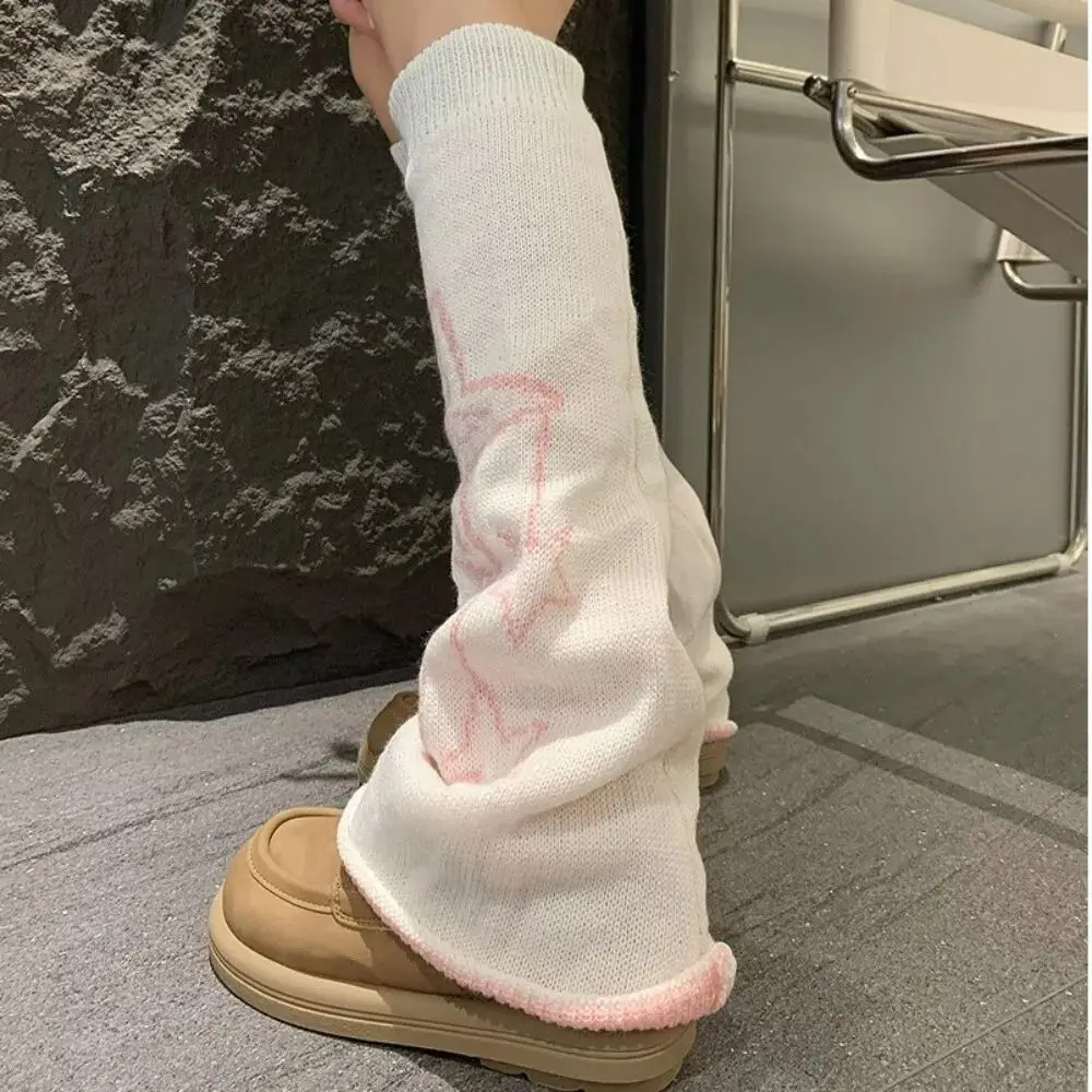 

Fashion Lolita Long Tube Socks Sweet Cool Punk Knitted Wide Leg Hosiery Spicy Girls Y2K Calf Sleeves