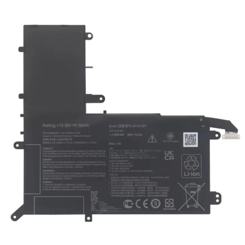 Nueva batería de ordenador portátil de 15,36 V, 56WH, B41N1827, para Asus ZenBook Flip 15 UM562 UX562 UX562F UX562FA