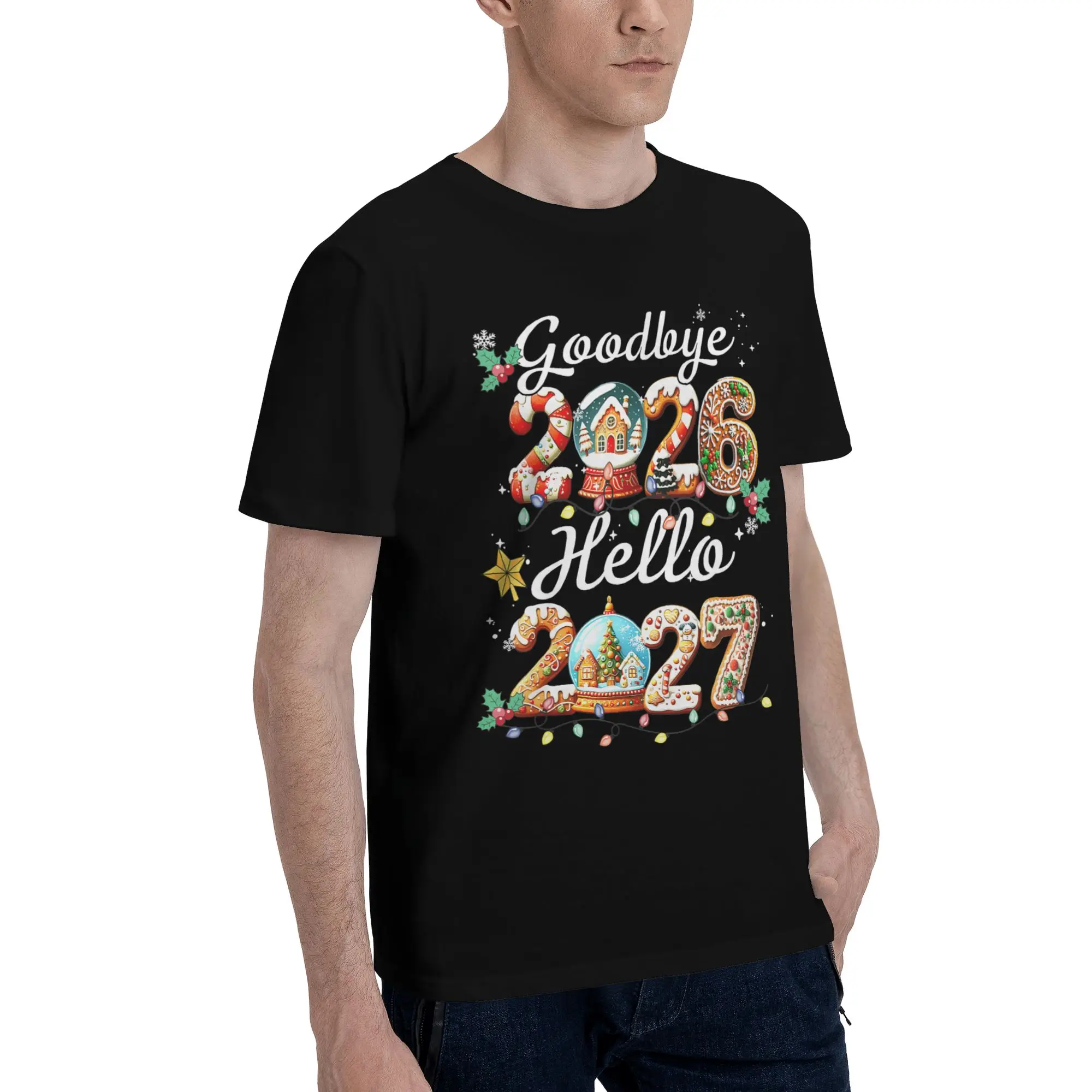 Good Bye 2026 Hello 2027 New Arrival T Shirt Men Women  100% Cotton  Tee Shirt Clothes