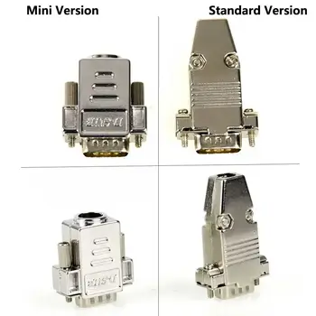 Mini verze DB9 samec / samice zásuvka kovový kryt sada RS232 9pinový sériový port konektor RS485 RS422 COM D-SUB9 adaptéry 10 nejlepší prodej Konektor RS485 - №7