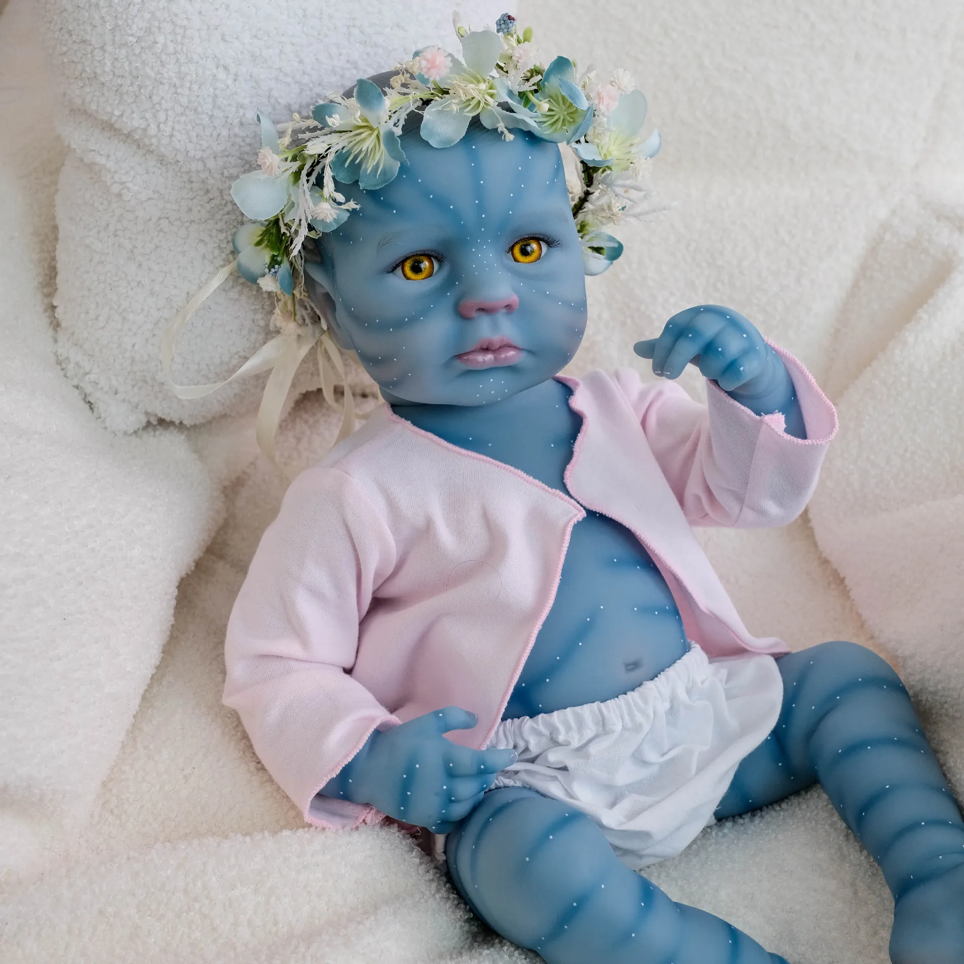 

Lifelike Reborn Baby Doll Handmade LouLou Full Body Silicone Vinyl Body Finished Painted Bebe Newborn Adorable Doll Child Gift