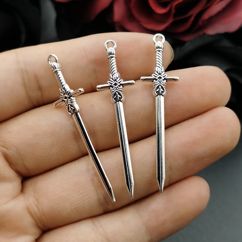 10pcs New Sword Alloy Charms Punk Weapon Pendants For Making Handmade DIY Jewelry Accessories Crafts Findings Necklace