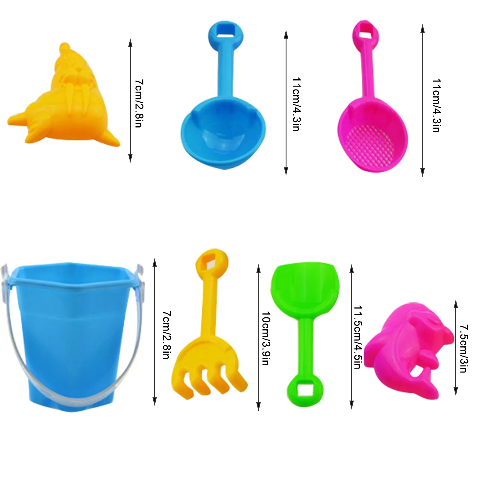 Random 7PCS Summer Beach Toys for Kids Sand Set Beach Game Toy for Children Beach Buckets Shovels Sand Gadgets Water Play Tools