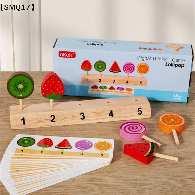 Kids Shape Color Sorting Board Game Toys Wooden Fruit Candy Ice Cream Matching Game Logical Thinking Training Pretend Toys【SMQ】