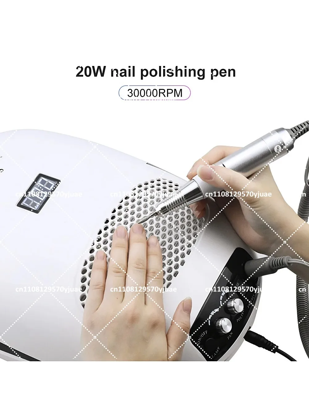 3 In 1 Nail Art Machine, Nail Dust Collector With Grinding Pen And Curing Light For Nail Salon Use