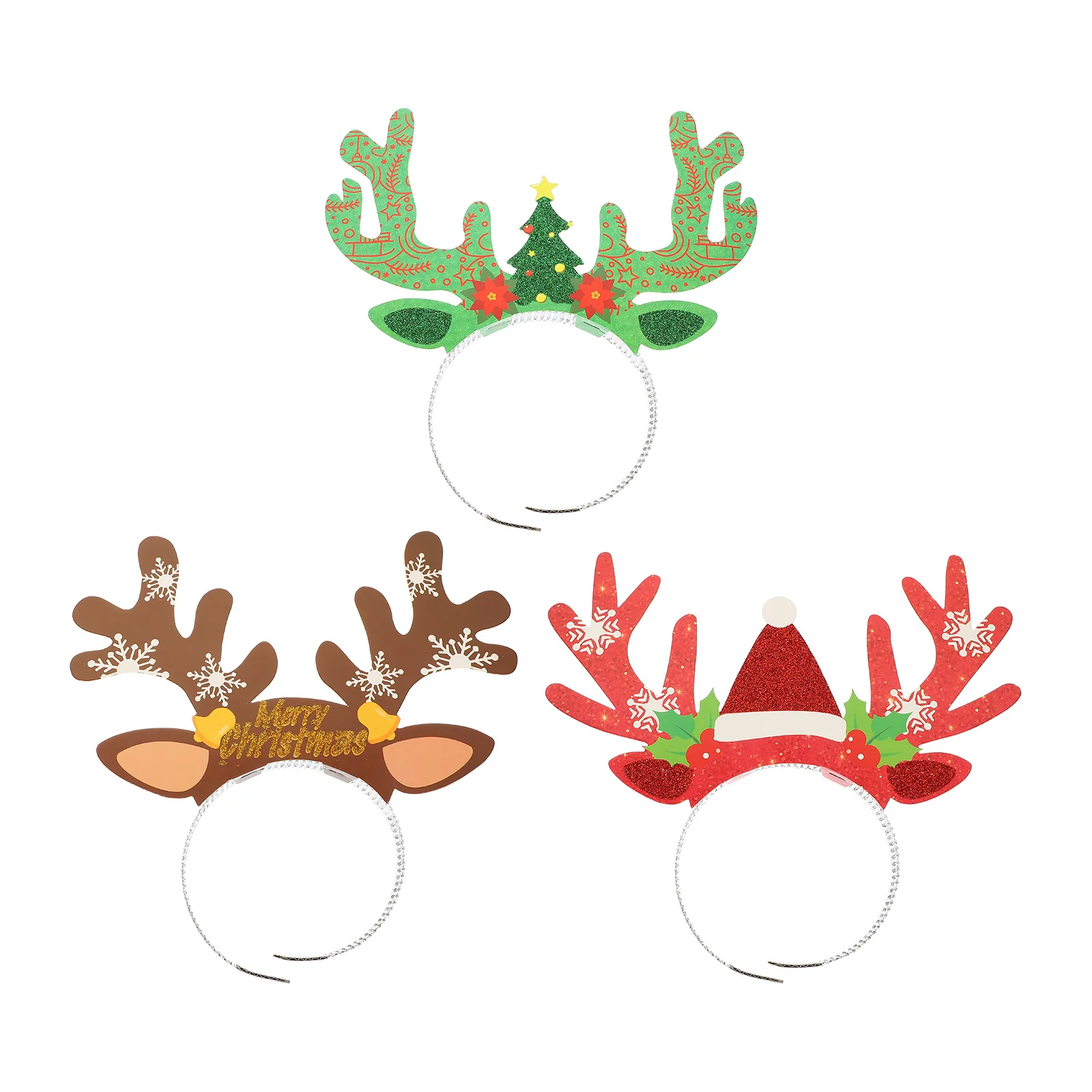 

6pcs Antler Headband Xmas Party Supplies Christmas Hair Accessories Costume Props Festival Headdress Lightweight Deer