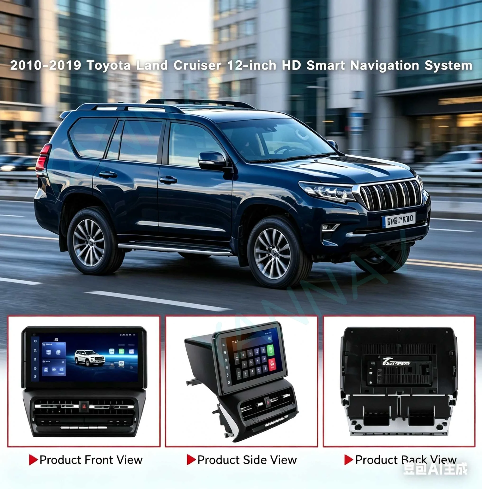 

12-дюймовый автомобильный радиоприемник для Toyota Land Cruiser 2010-2019, Android-стерео, мультимедийный плеер, сенсорный экран, GPS-навигация, беспроводной Carplay