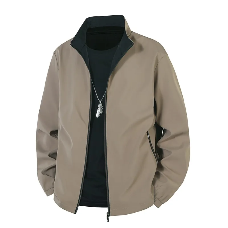 

Autumn and Winter Solid Color Jacket Versatile Casual Stand Collar Pocket Zipper Long Sleeve Cardigan Top