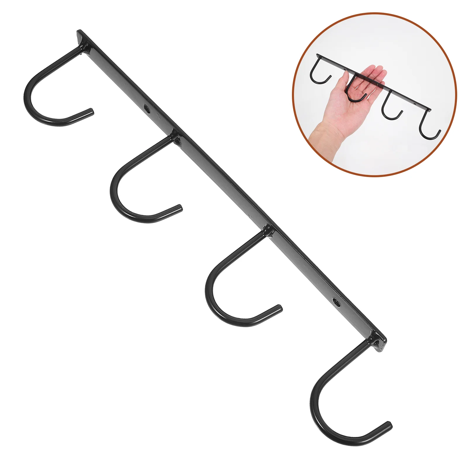 

3 Pcs Coffee Cup Mug Hanger Wall Holder Bracket under Cabinet Hooks Black Shelf