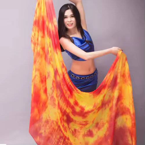 Belly dance Scarf Silk Veils Belly Dance veil Shawls Women Light Hand Thrown Scarf Shawl Gradient Silk Veil Dance Performance - Image 22