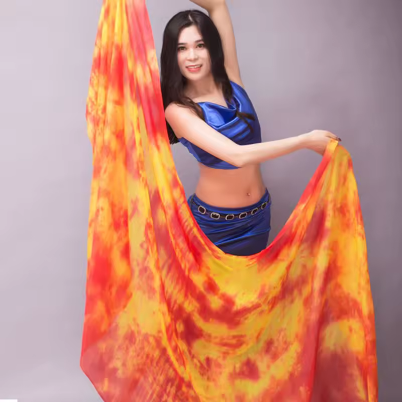 Belly dance Scarf Silk Veils Belly Dance veil Shawls Women Light Hand Thrown Scarf Shawl Gradient Silk Veil Dance Performance - Image 22