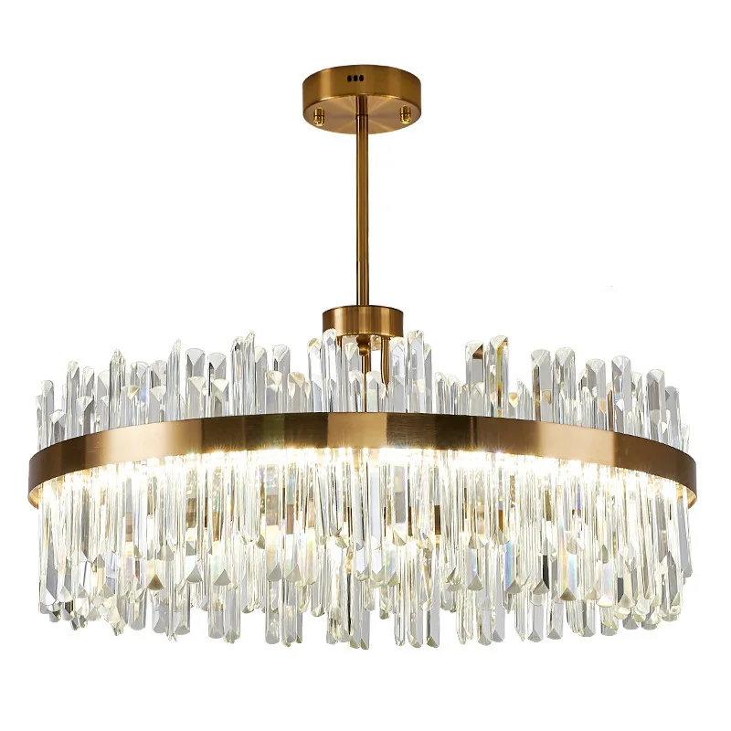 Imagem -06 - Modern Led Crystal Pendant Light Nordic Gold Round Chandeliers Quarto e Sala de Estar Lâmpadas de Teto Novo k9