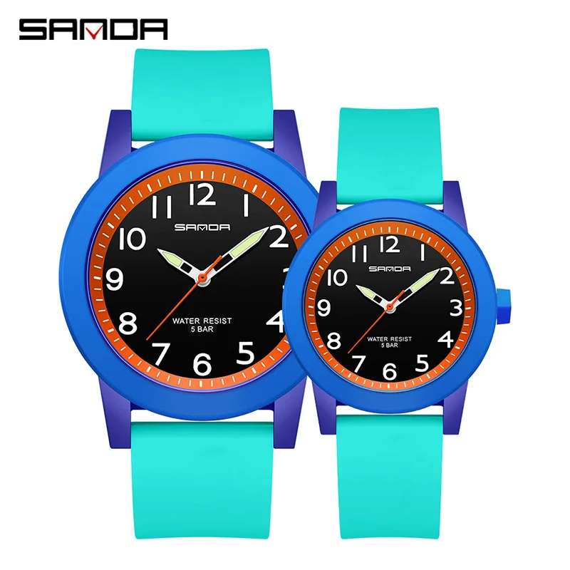 SANDA Fashion Trendy Couple Watch Men's and Women's Waterproof Electronic Quartz Watch Simple and Personalized Children's Watch