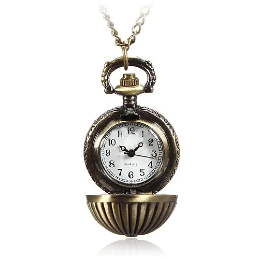 Relógio de Bolso Quartz Vintage para Homens e Mulheres, Bola, Metal, Steampunk, Colar, Pingente, Corrente, Pequeno, Relógio, 2023