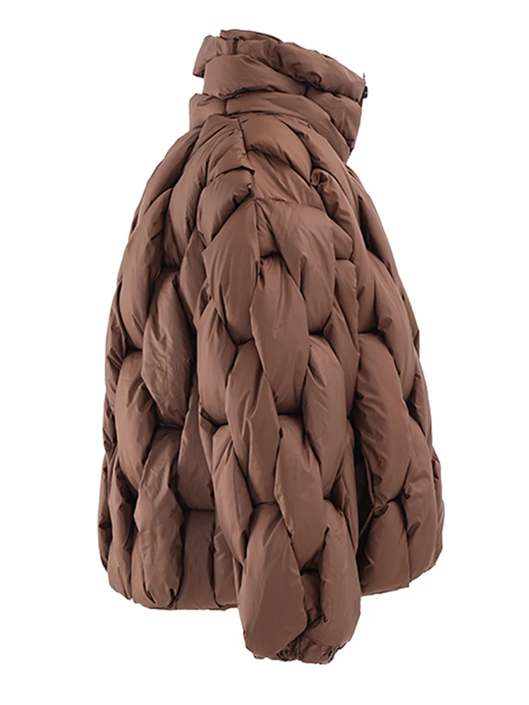 

New Autumn Winter 2025 Brown Thick Big Size Keep Warm Cotton-padded Coat Long Sleeve Women Parkas Fashion Tide