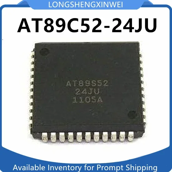 1PCS New AT89C52-24JU 89C52 Patch PLCC44 Microcontroller Original